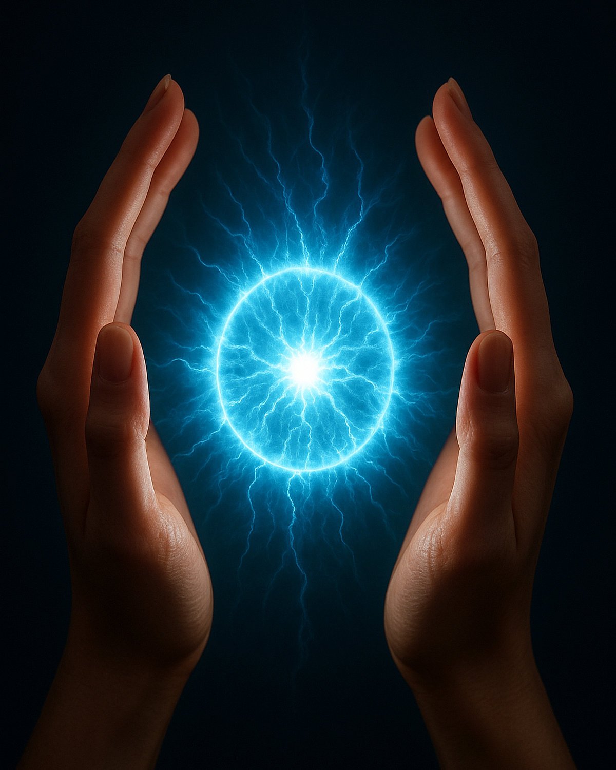 Close-up of hands during a Reiki energy session